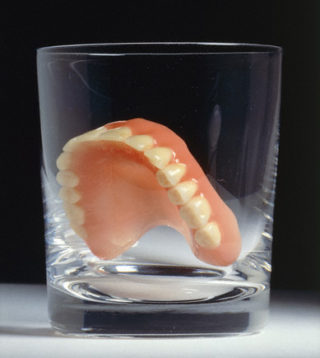Dentures in a glass
